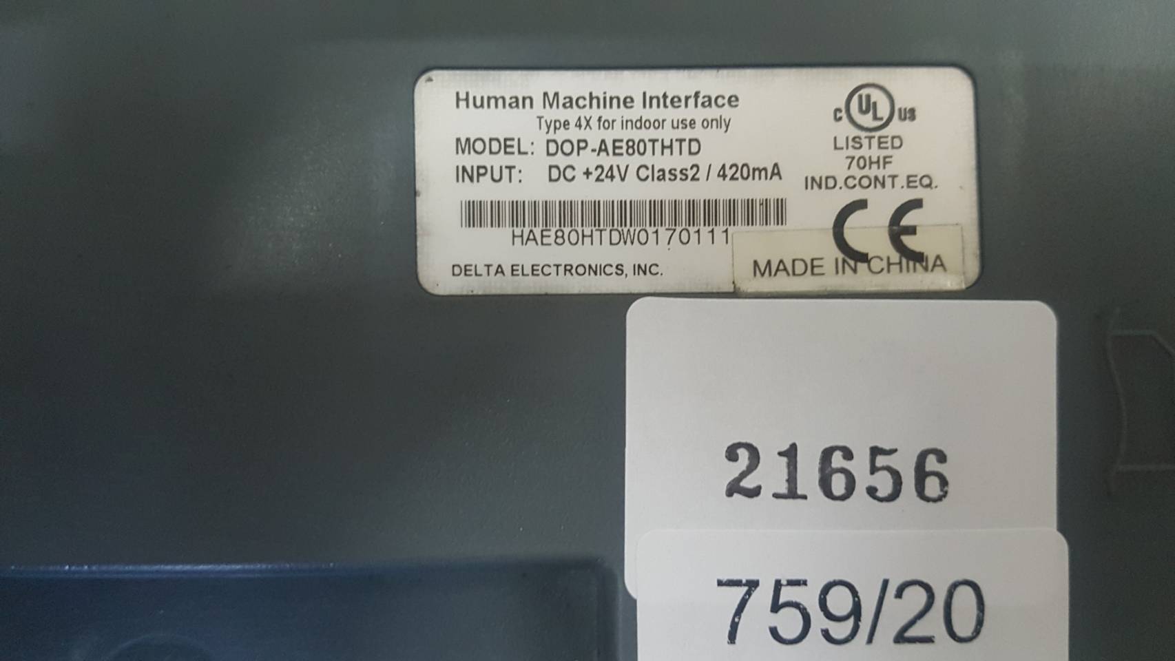 LCD TOUCH SCREEN " DELTA " MODEL : DOP-AE80THTD