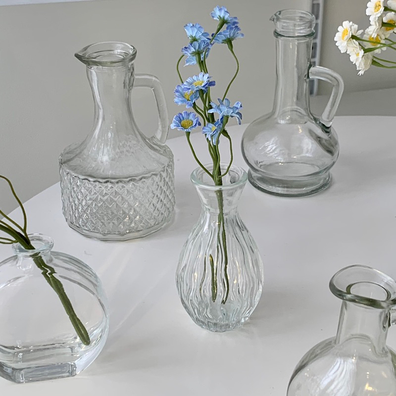 [พร้อมส่ง] Jnihouse : แจกันดอกไม้ แจกันวัสดุแก้ว (ไม่รวมดอกไม้)