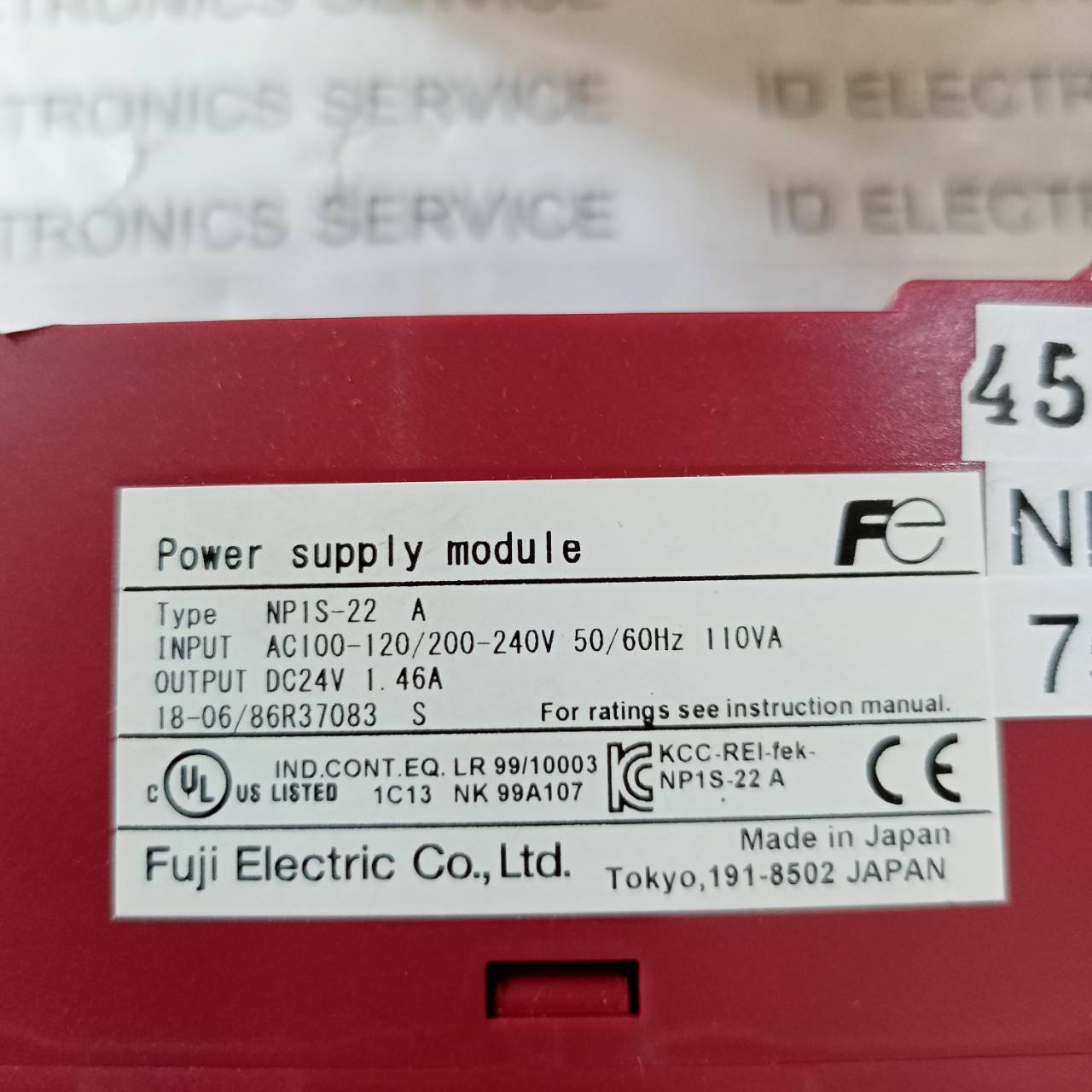 PLC " FUJI " MODEL : NP1S-22
