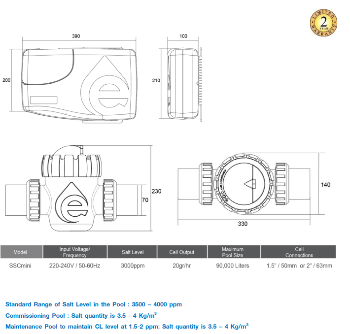 เครื่องเกลือ “EMAUX” SSC-mini Series