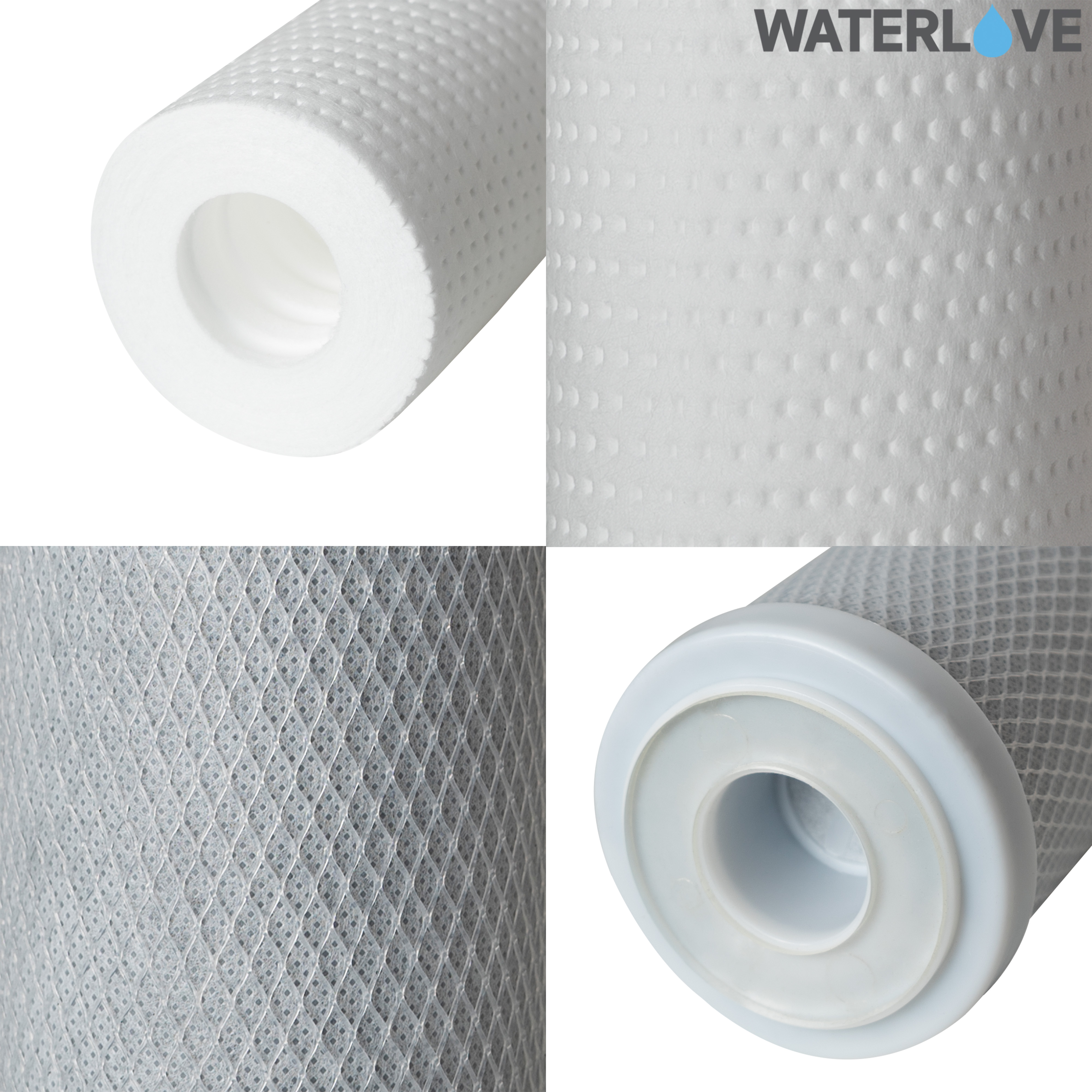 ชุดไส้กรองน้ำ 5 ขั้นตอน ขนาด 10" 2.5" (PP+CTO+Resin+UDF+Post Carbon) สำหรับบรรจุในกระบอกกรองน้ำเฮ้าส์ซิ่ง