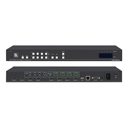 KRAMER VS-44H2A 4x4 4K HDR HDMI HDCP 2.2 Matrix Switcher with Audio De–embedding