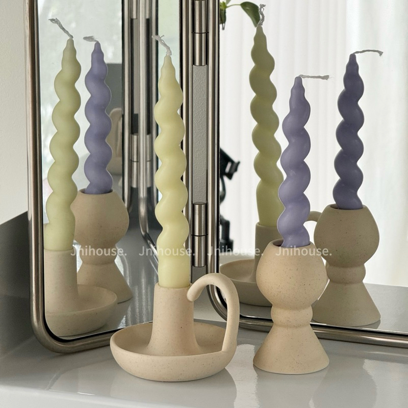 [พร้อมส่ง] Jnihouse : เทียนเกลียว เทียนหอมพาสเทล (Pastel Candle)