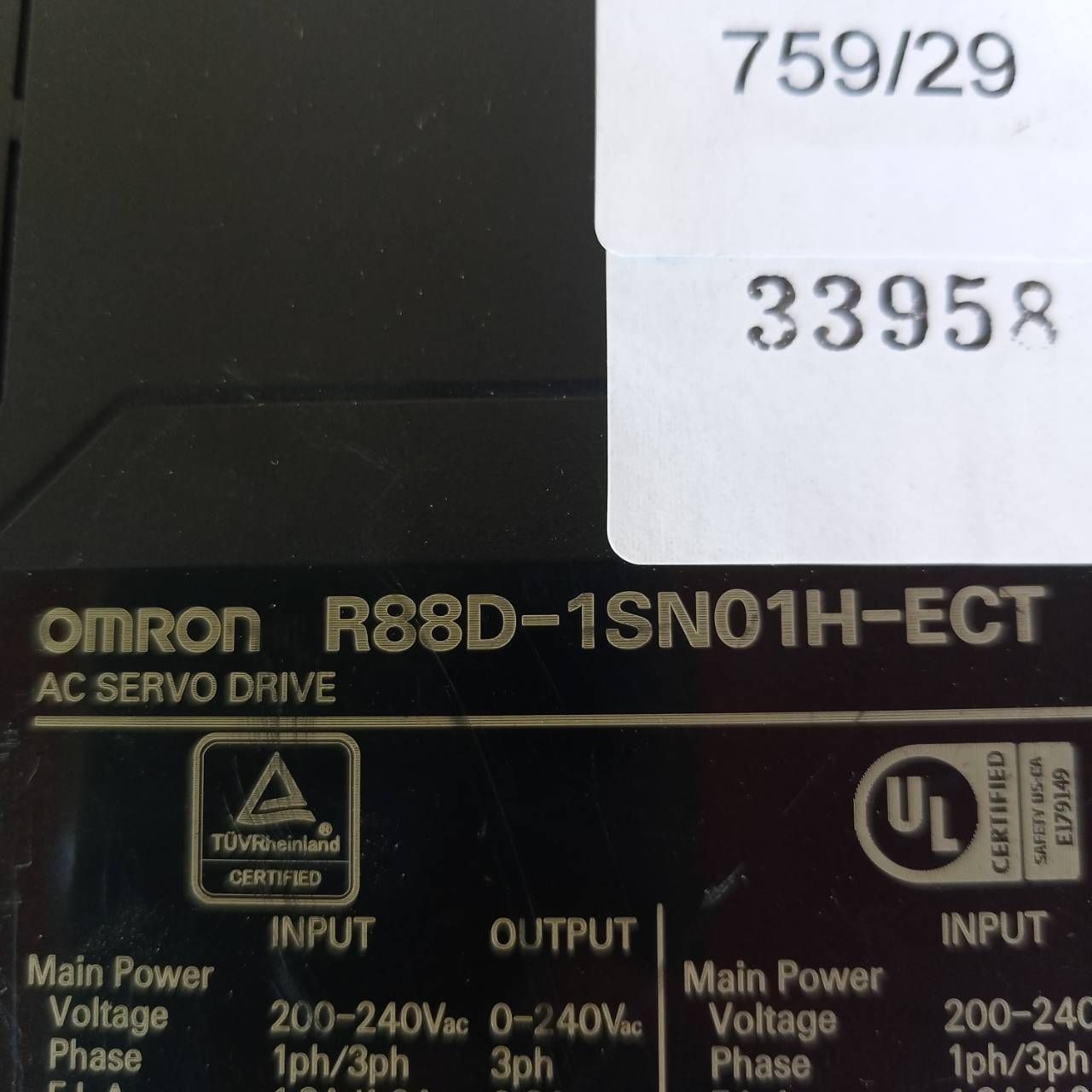 จำหน่าย R88D-1SN01H-ECT DRIVE "OMRON"