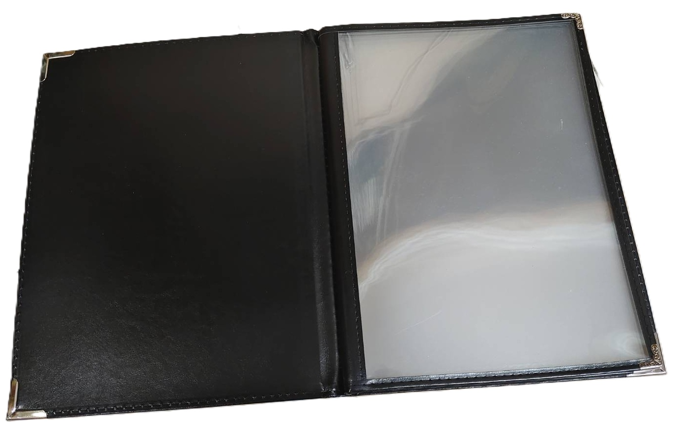 แฟ้มปกหนังเอนกประสงค์ ซองพลาสติก 10ซอง ใส่งาน20 หน้า แฟ้มใส่เมนูอาหาร ขนาดA4