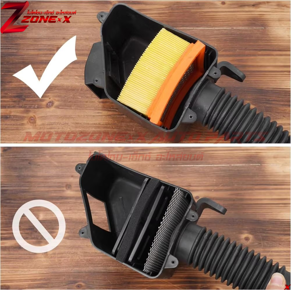 กรองอากาศ Air Filter Box Intake Cleaner+Fixed hoop GY6 125cc 150cc ATV Go Kart Moped Scooter BUGGY 4Wheel Universal Motorcycle MOTOZONE-X(โมโตโซน-เอ็กซ์) อะไหล่ Part