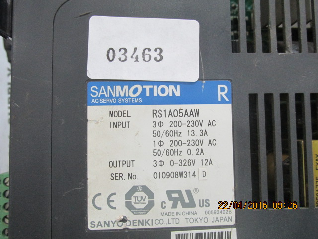 SERVO DRIVE " SANYO DENKI " MODEL : RS1A05AAW