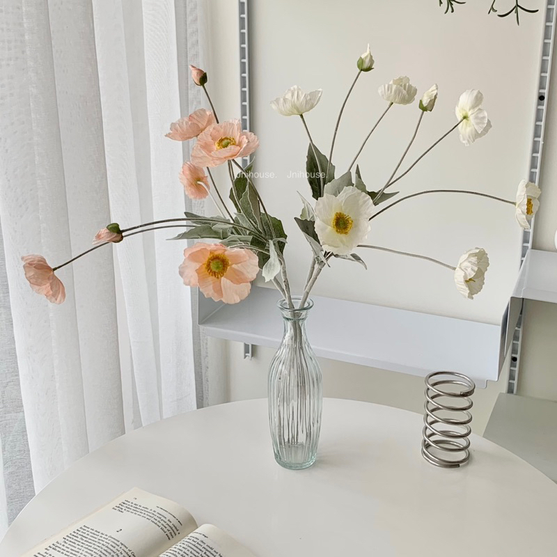 [พร้อมส่ง] Jnihouse : ดอกป๊อปปี้ ดอกไม้ปลอม Poppy Flower (Short leaf hairs)