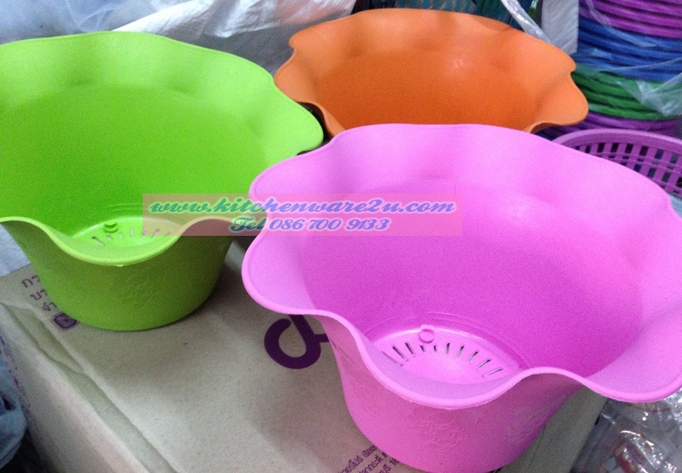 P08310 กระถางต้นไม้ ของระบาย (26*26*14.5 cm) สีสวย (ราคาขายส่งต่อ 1 โหล: 12 ใบ)