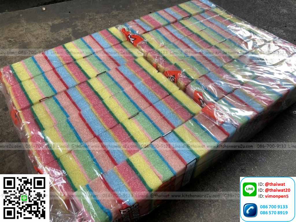 P01467 ฟองน้ำแพค 10 ชิ้น สุดคุ้ม (ราคาขายส่งต่อ 1 โหล : 12 แพค : 120 ชิ้น)