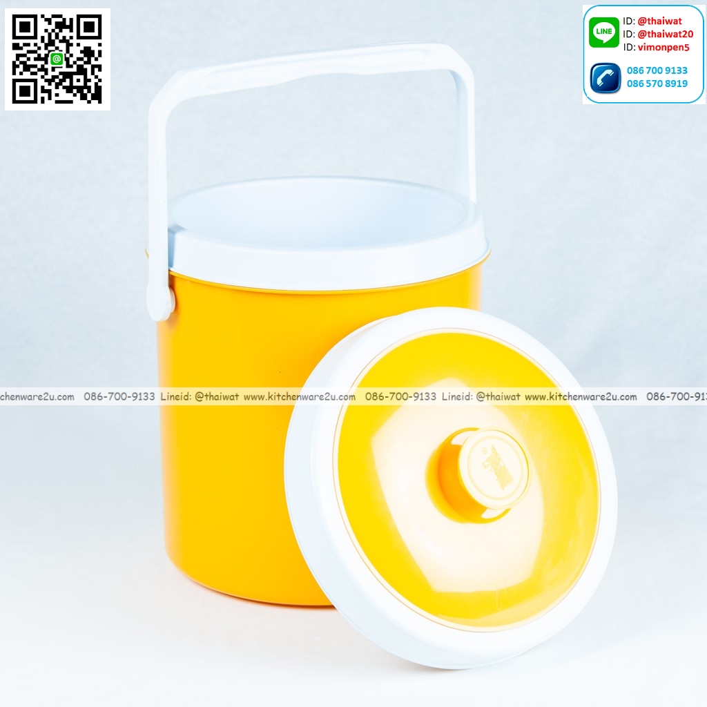 P05791 กระติก 9 ลิตร สีเหลือง (26.3*27.5*33.5 ซม.) เกรดเอ No.150 (ราคาส่งต่อ 1 โหล: 12 ใบ )