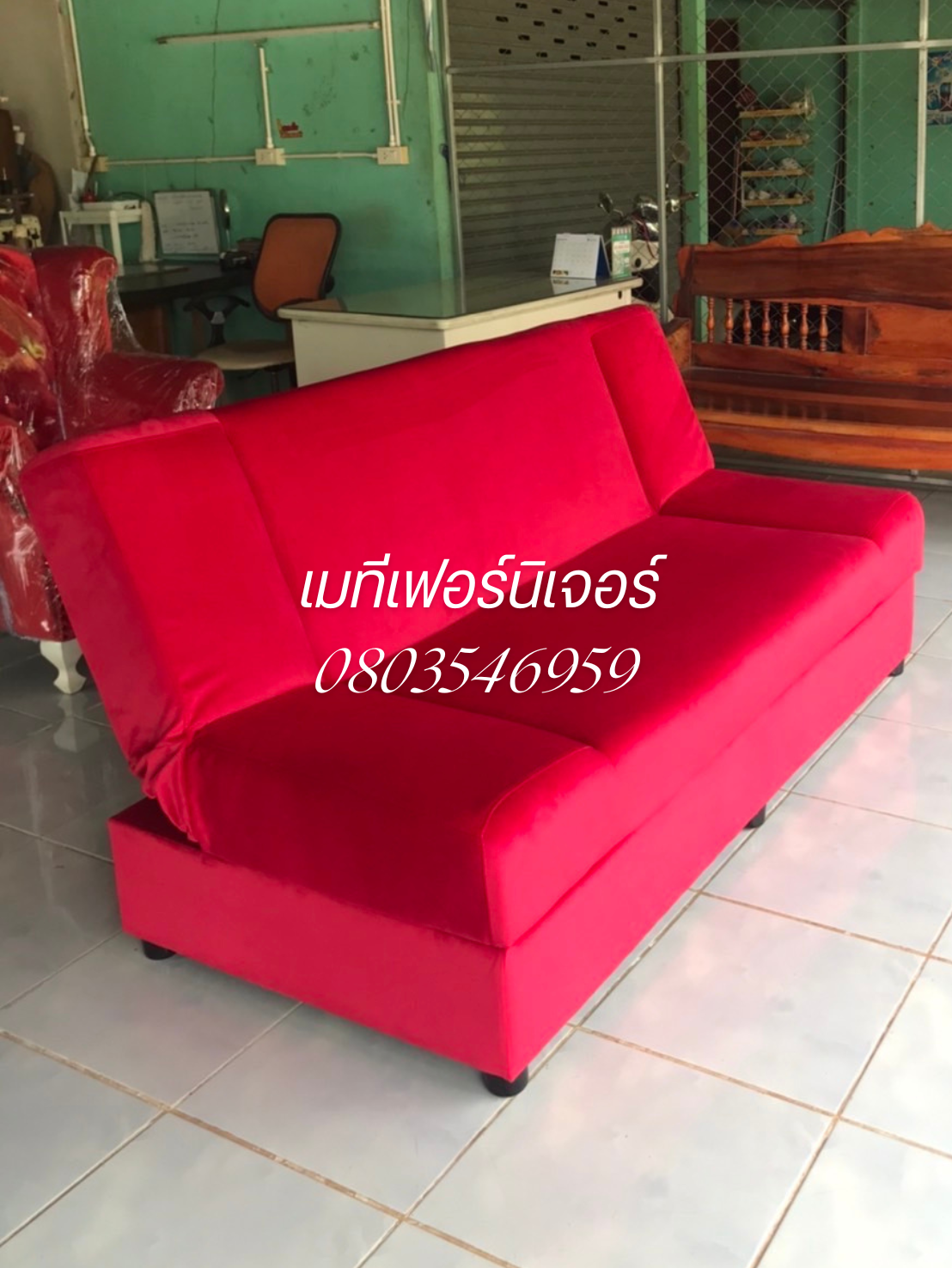 โซฟาเบด ปรับนอนได้3ระดับ หนังเทียม หนังPD PVC ผ้ากำมะหยี่ สั่งทำ เลือกสีได้