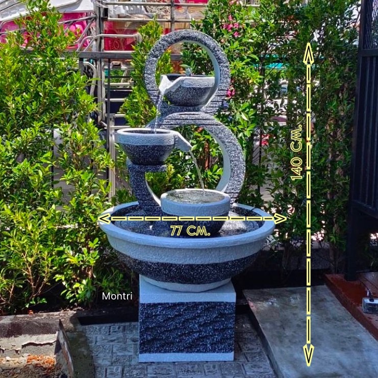 ชุดน้ำล้นเสริมฮวงจุ้ยเลข 8 สไตล์โมเดิร์น เรียบง่าย ร่มรื่นมีชีวิตชีวา และผ่อนคลายด้วยเสียงน้ำ สวยงานตามหลักฮวงจุ้ย