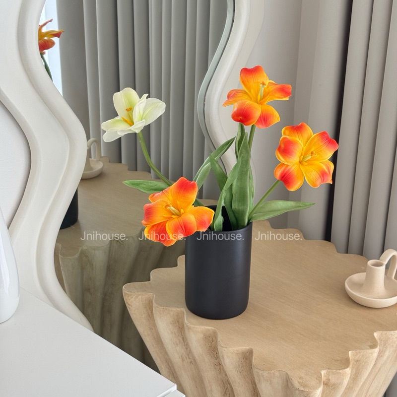 [พร้อมส่ง] Jnihouse : แจกันเซรามิก แจกันดอกไม้ทรงกระบอกปากกว้าง (Vase)