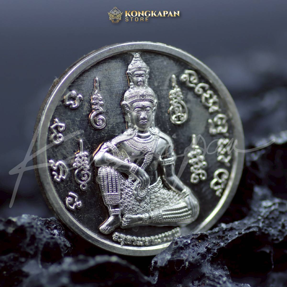 องค์จตุคามรามเทพ เนื้อนวะหน้ากากเงินเต็มแผ่น รุ่นมหาลาภไหลมาเทมา ปี 67