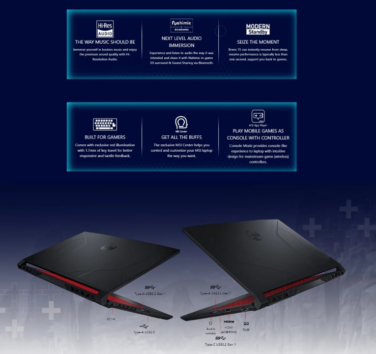 Notebook MSI Bravo 15 B5ED-007TH (Black)