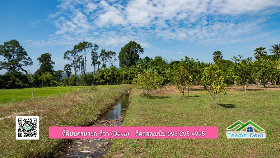 (ติดจอง) ที่ดินนครนายก บ้านสวน พร้อมที่ดิน ขนาด 1 ไร่ 1 งาน วิวภูเขาสวย อยู่ใกล้เขื่อนขุนด่านปราการชล