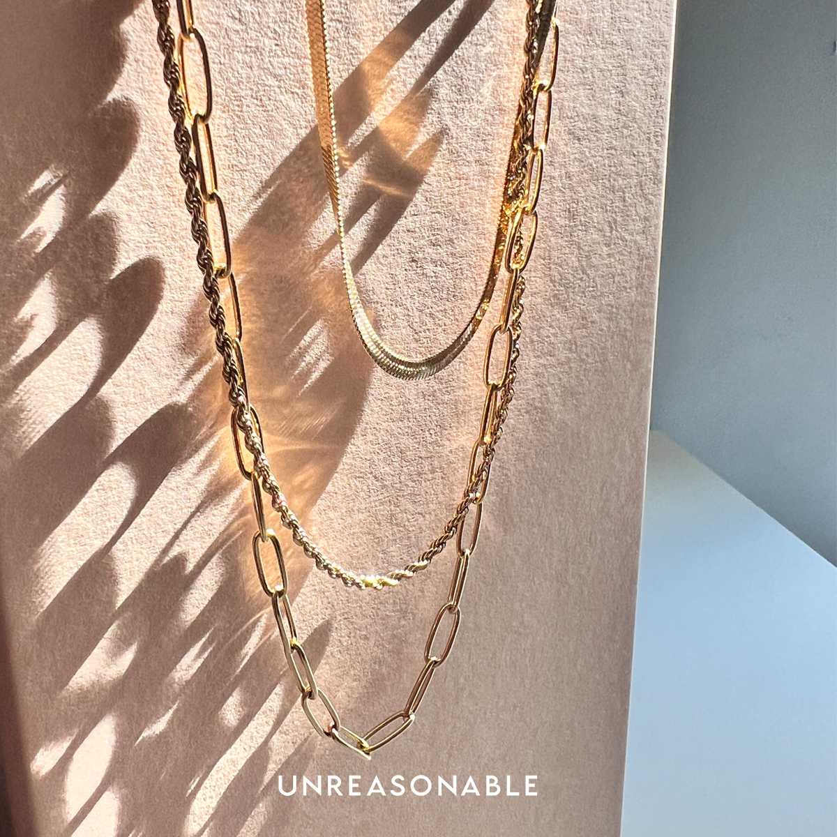 สร้อยคอ Stainless Steel สีทอง 3 layers UA0965-01 Unreasonable Accessories