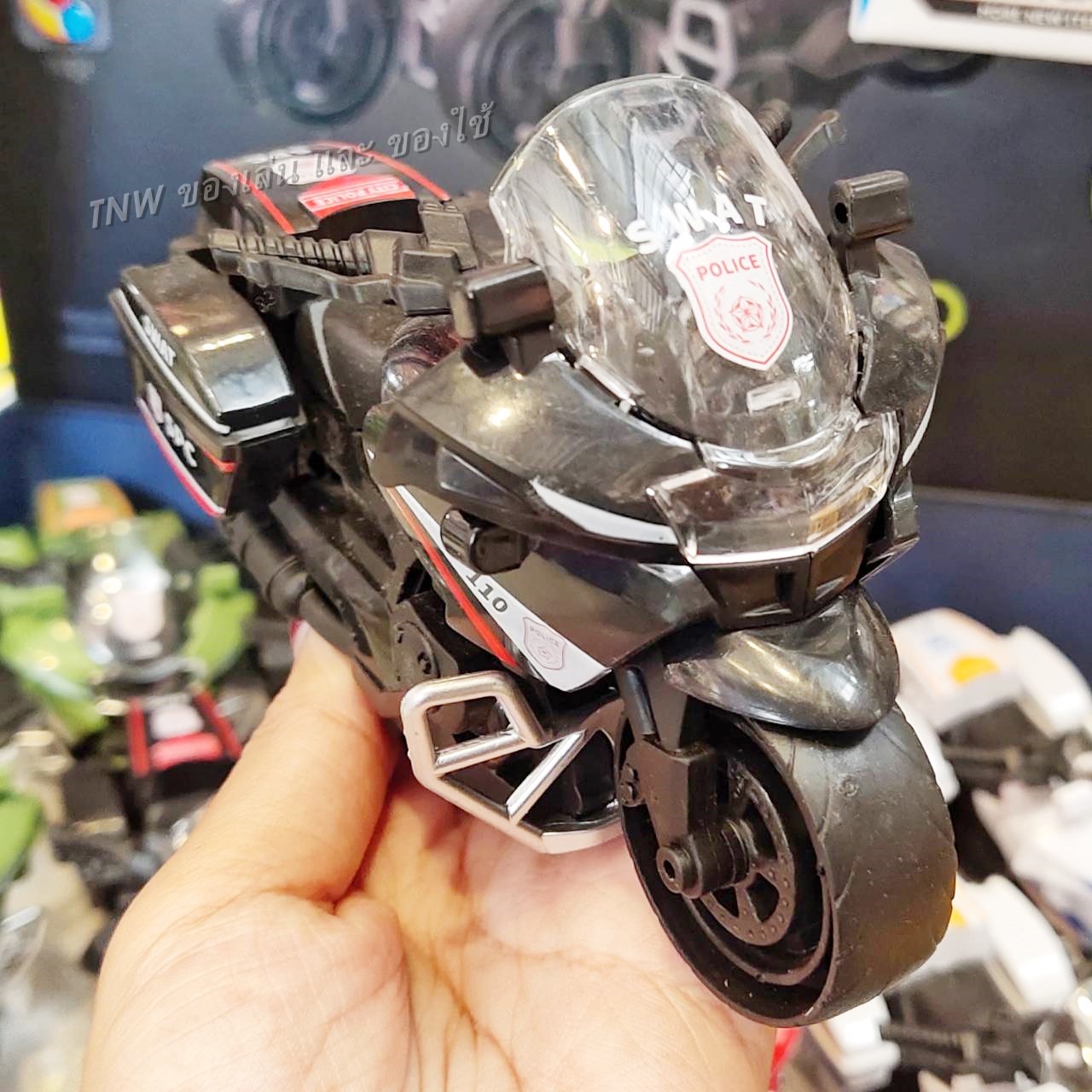 🏍 รถบิ๊กไบค์ของเล่น รถตำรวจ ของเล่นเด็ก รถจำลองอาชีพ เปิดกล่องข้างรถได้ คละสี 🏍
