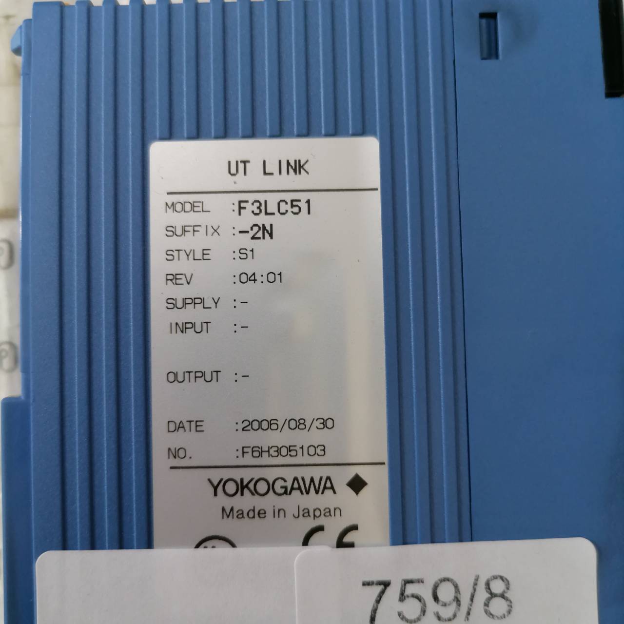 PLC " YOKOGAWA " MODEL : F3LC51