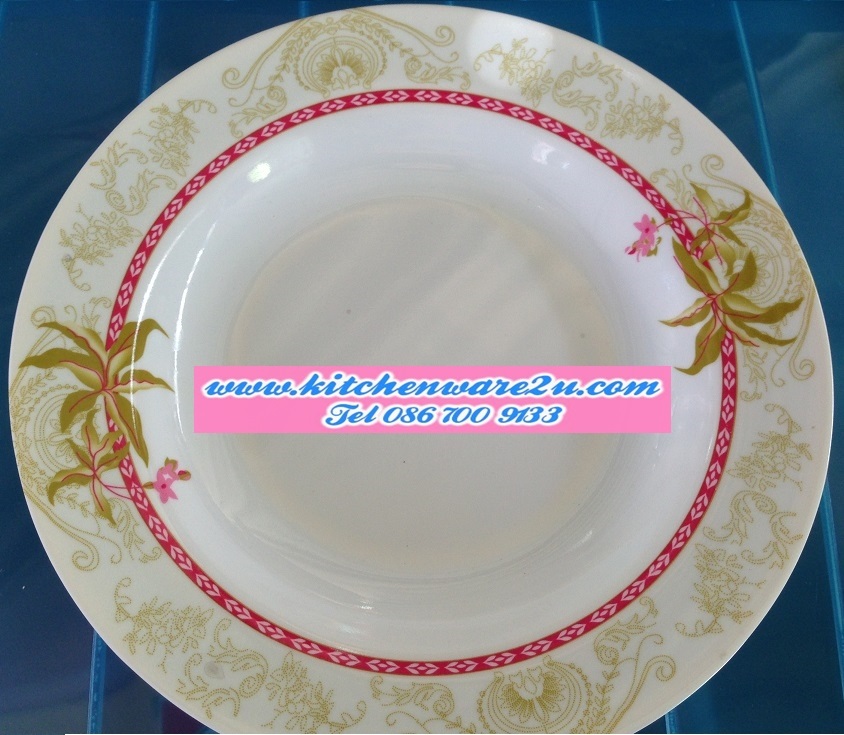 P07862 จานเมลามีน 9 นิ้ว หนา หลากหลายลาย ราคาส่งต่อ 1 โหล: 12 ใบ