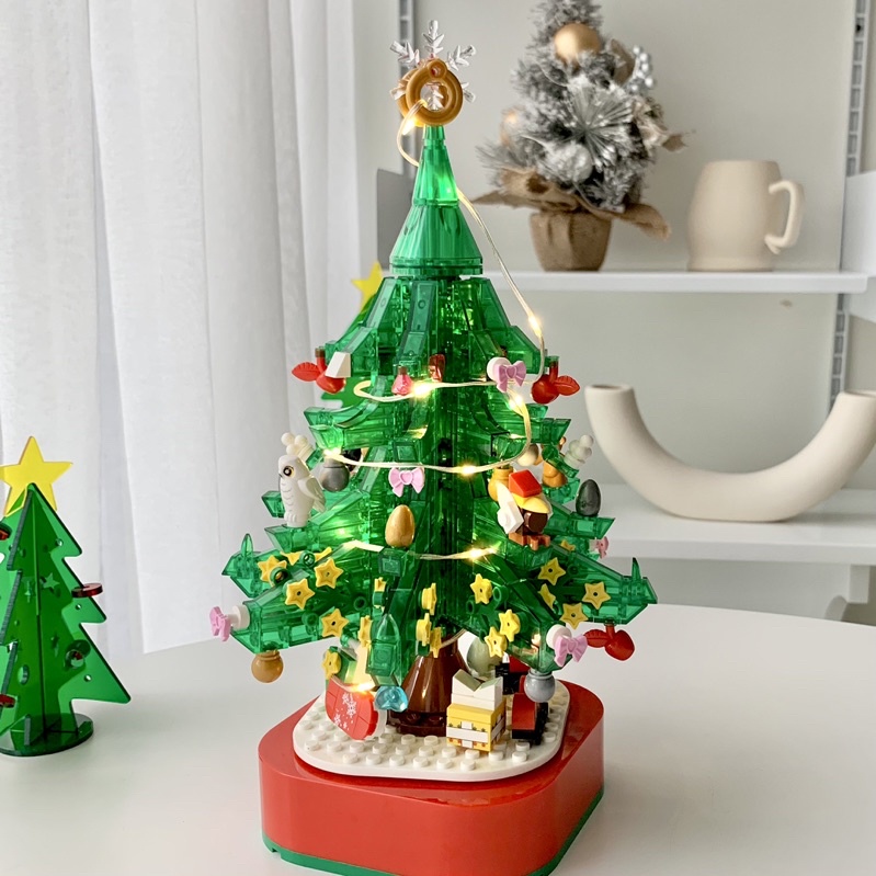 [พร้อมส่ง] Jnihouse : Christmas Tree Music Box (Transparent green) ตัวต่อต้นคริสต์มาส