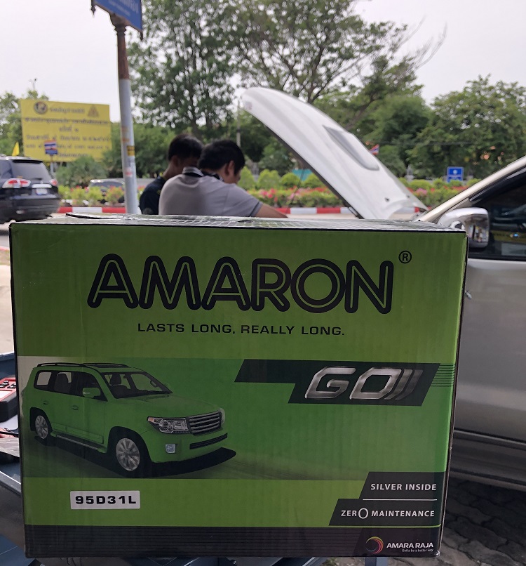 ร้านเปลี่ยนแบตเตอรี่ Toyota Hilux Vigo ร้านแบตแหลมฉบัง Amaron 95D31L