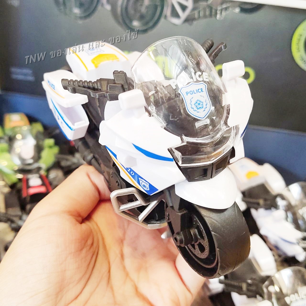 🏍 รถบิ๊กไบค์ของเล่น รถตำรวจ ของเล่นเด็ก รถจำลองอาชีพ เปิดกล่องข้างรถได้ คละสี 🏍