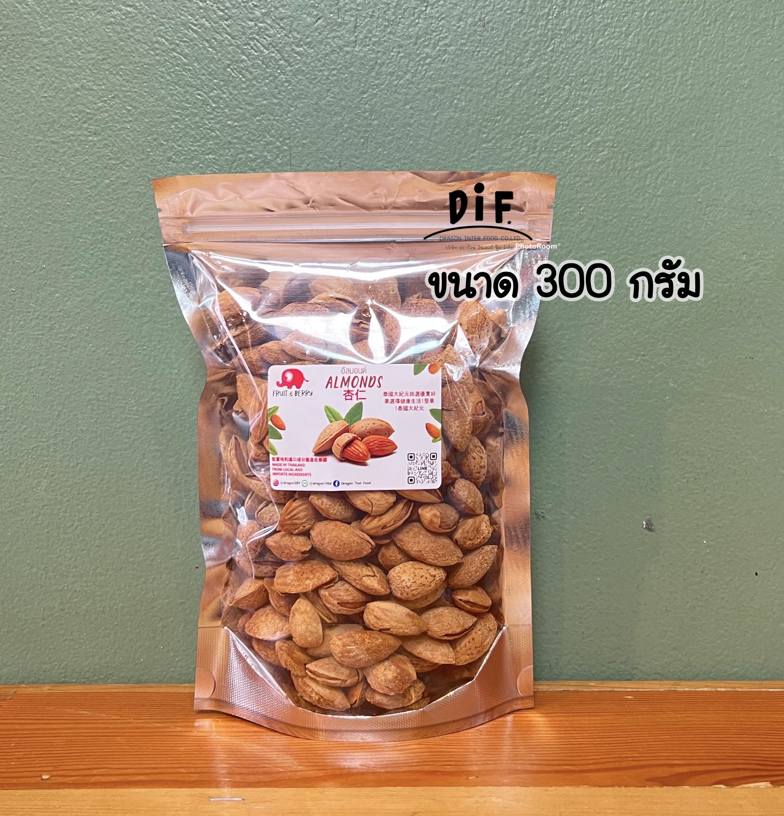 อัลมอนด์อบเนยมีเปลือก (Almond) ถั่วอัลมอนด์อบเนย สดใหม่ ขนาด 300 กรัม