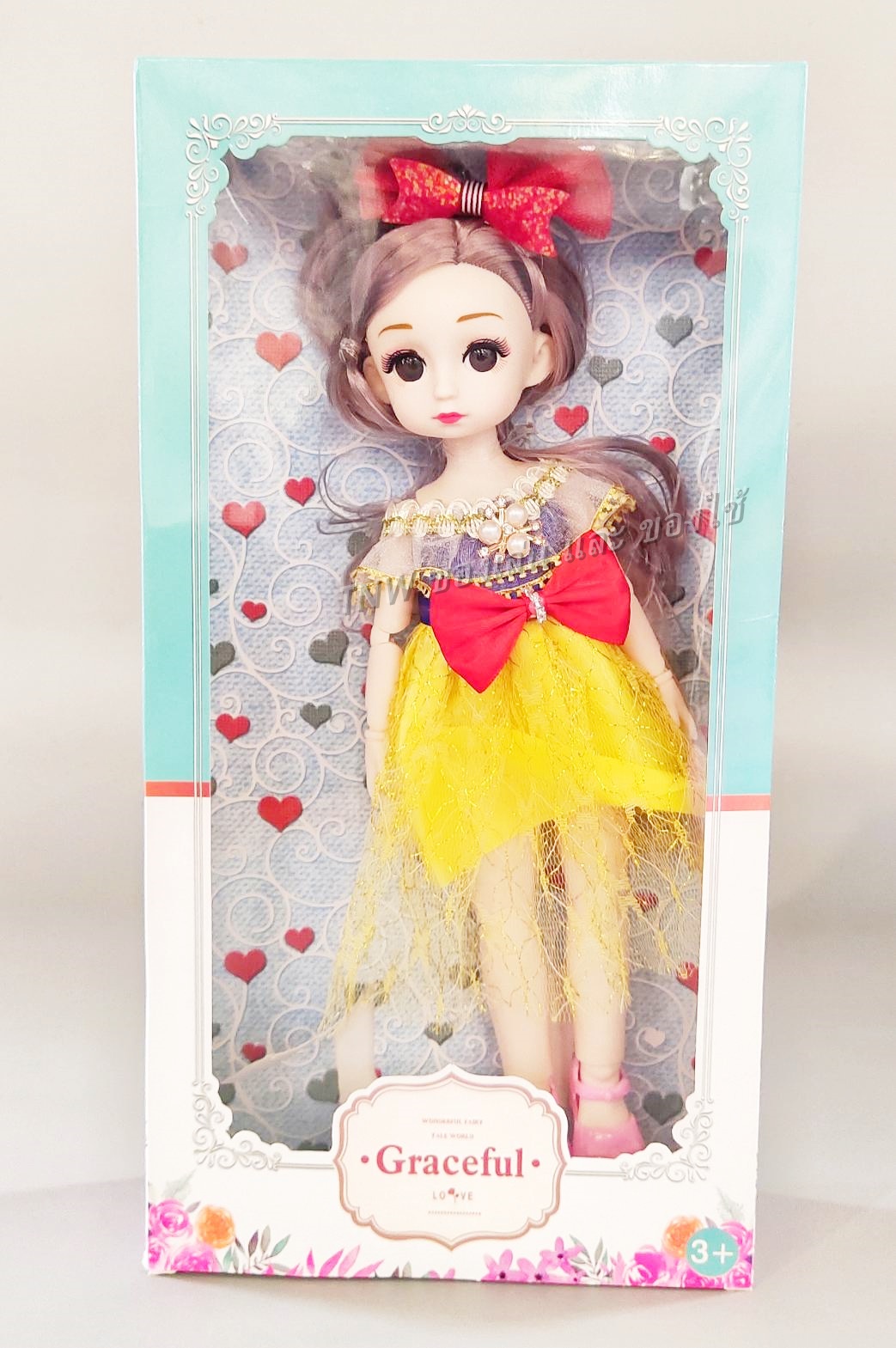 🎀🎀 ตุ๊กตาเกาหลี Graceful สุดน่ารัก ตุ๊กตาโลลิ เด็กผู้หญิง ชุดโบว์แดง งานกล่อง 🎀🎀