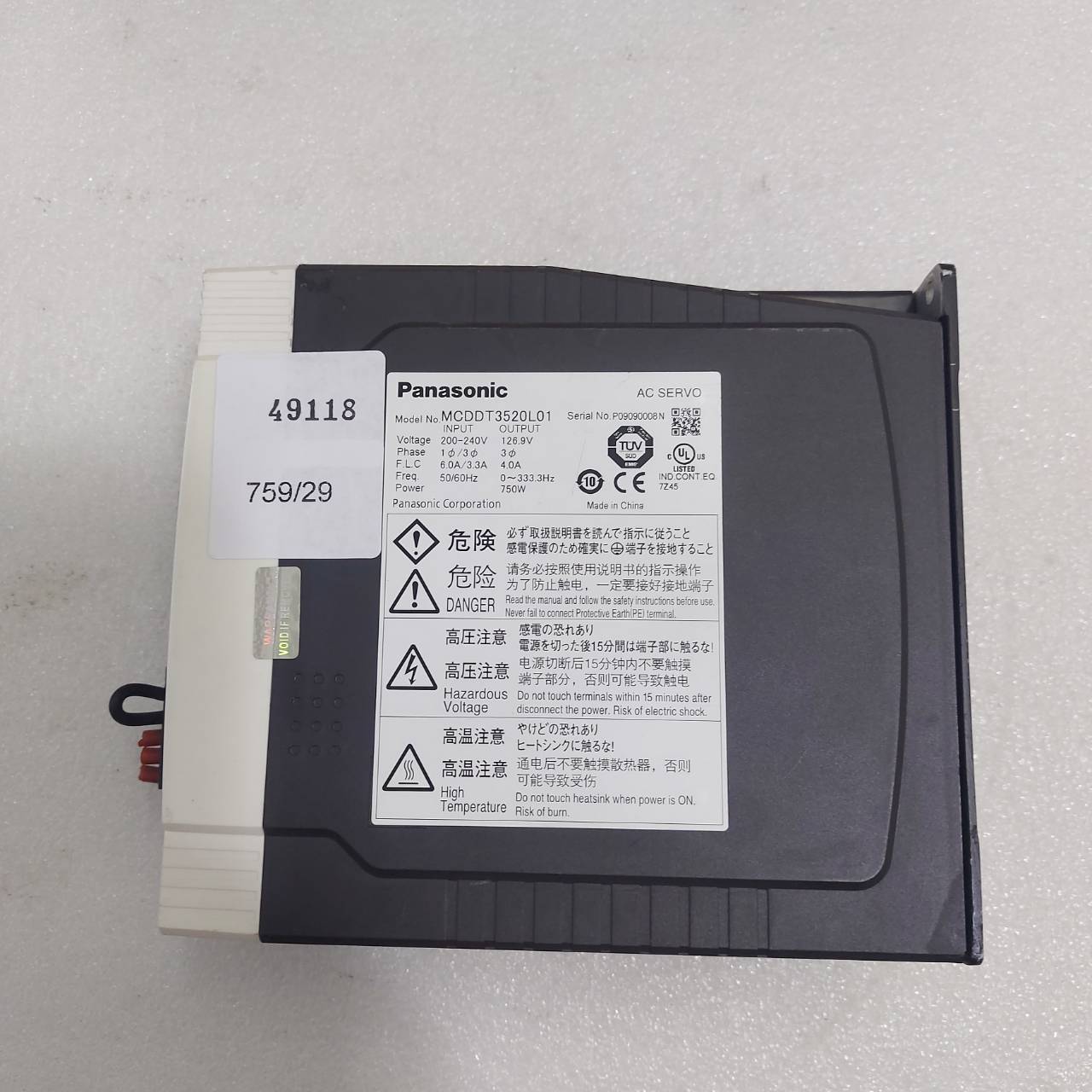 SERVO DRIVE " PANASONIC " MODEL : MCDDT3520L01