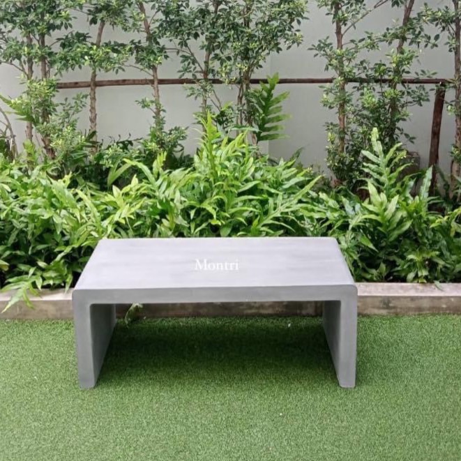 เก้าอี้คอนกรีต เก้าอี้สนามตัวยู เสริมเหล็กที่แข็งแรงและเหมาะสำหรับการตกแต่งสวน ความทนทานและการใช้งานได้ในระยะยาว