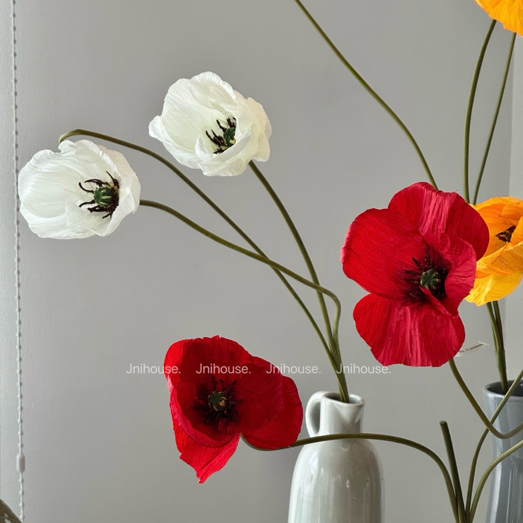 [พร้อมส่ง] Jnihouse : ดอกป๊อปปี้ใหญ่ ดอกไม้ประดิษฐ์ Poppy Flower