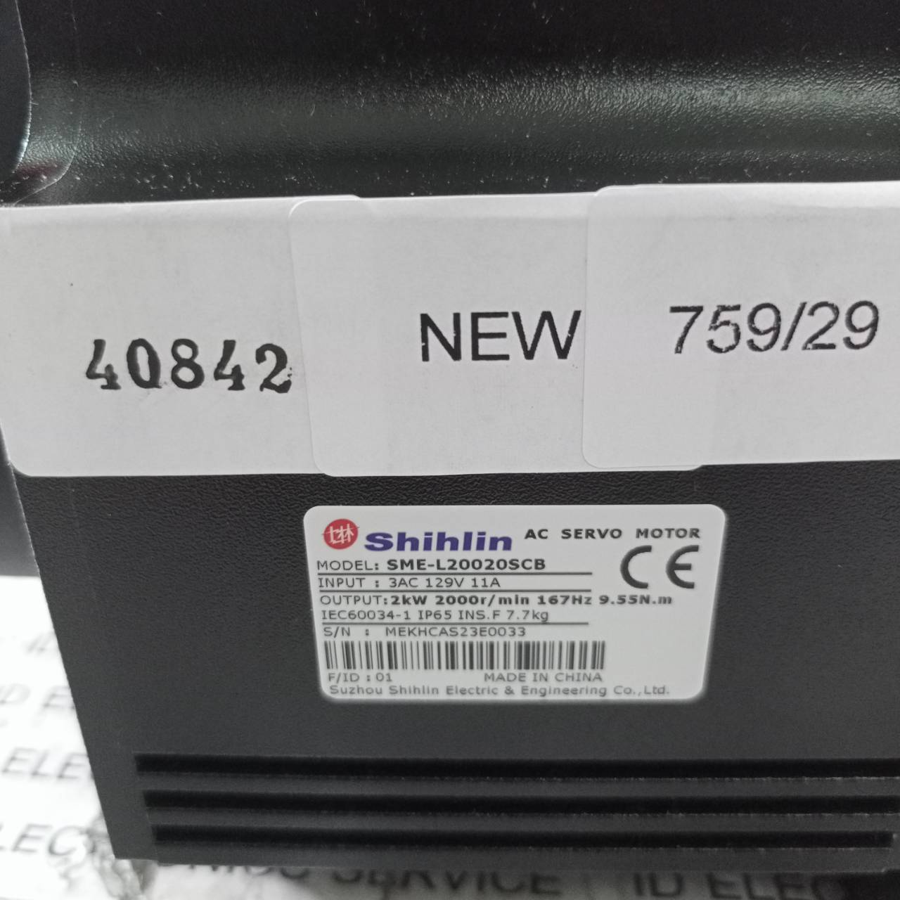 SERVO MOTOR " SHIHLTN " MODEL : SME-L20020SCB