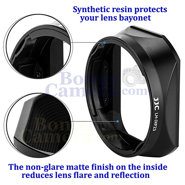 LH-JXF23 ฮู้ดฟูจิ+ฝาปิดแบบเหลี่ยม for Fujinon XF 23mm F1.4 R,56mm F1.2 R,56mm F1.2 R APD FujiFilm Lens Hood