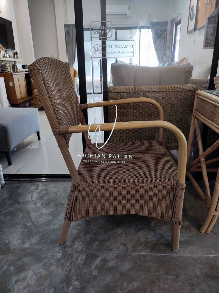 เก้าอี้หวายแท้สานหวายเทียมเส้นกลม
