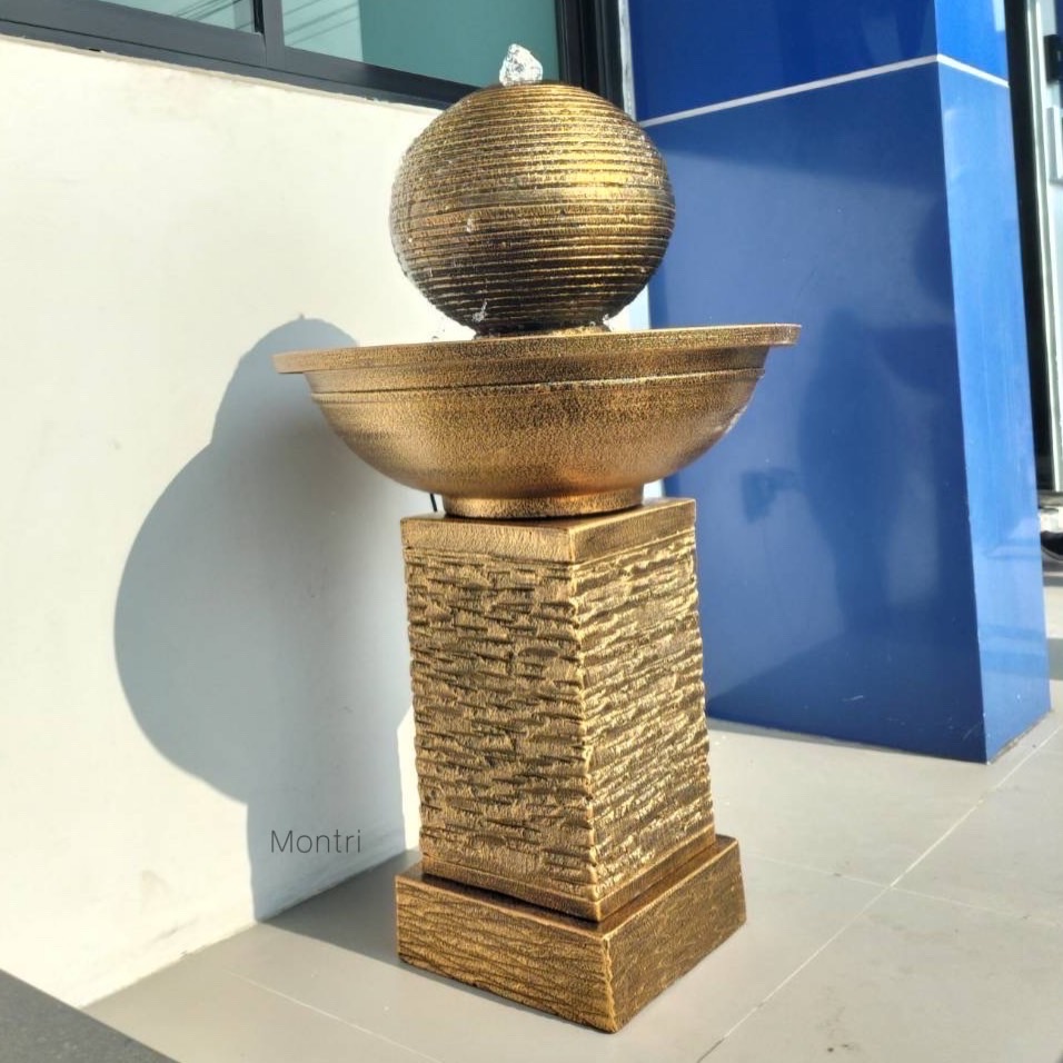 ชุดน้ำพุ น้ำล้นตั้งพื้น ชุดน้ำล้นเสริมฮวงจุ้ย เป็นทรงกลม โค้งมน ช่วยเสริมให้ดำเนินชีวิตผ่านอุปสรรคได้อย่างราบรื่น งาน Diy ฝีมือคนไทย