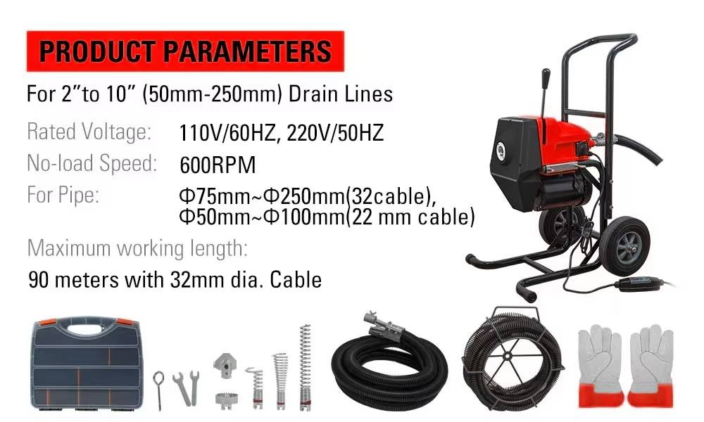 เครื่องทะลวงท่องูเหล็ก IRON SNAKE รุ่น AN-200A งูเหล็กทะลวงท่อ เครื่องล้างท่อไฟฟ้า