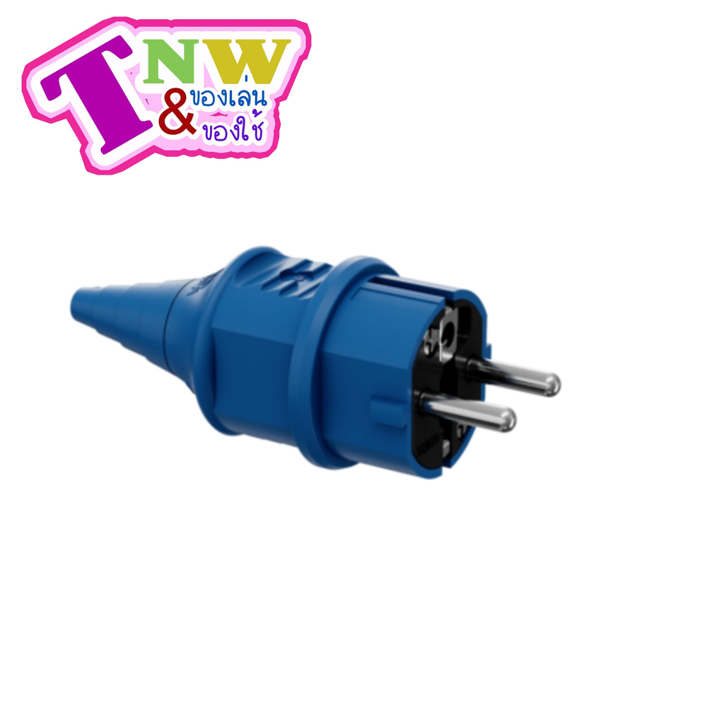 ปลั๊กตัวผู้ IP44 (2P+E) 16A สีน้ำเงิน 220-250V ซาเล่ Sa-le กราวน์มาตรฐานเยอรมัน SCHUKO ปลั๊กตัวผู้ขากลม