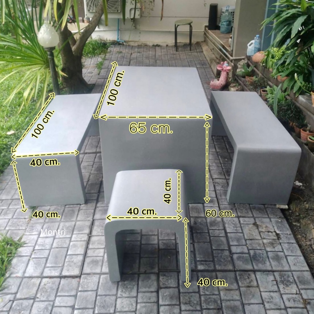 โต๊ะสนาม โต๊ะสนามกลางแจ้ง ชุดโต๊ะสนาม ชุดโต๊ะสนาม ชุดโต๊ะปูนซีเมนตร์ รุ่น Loft มีความแข็งแรงใช้งานได้ในระยะยาว