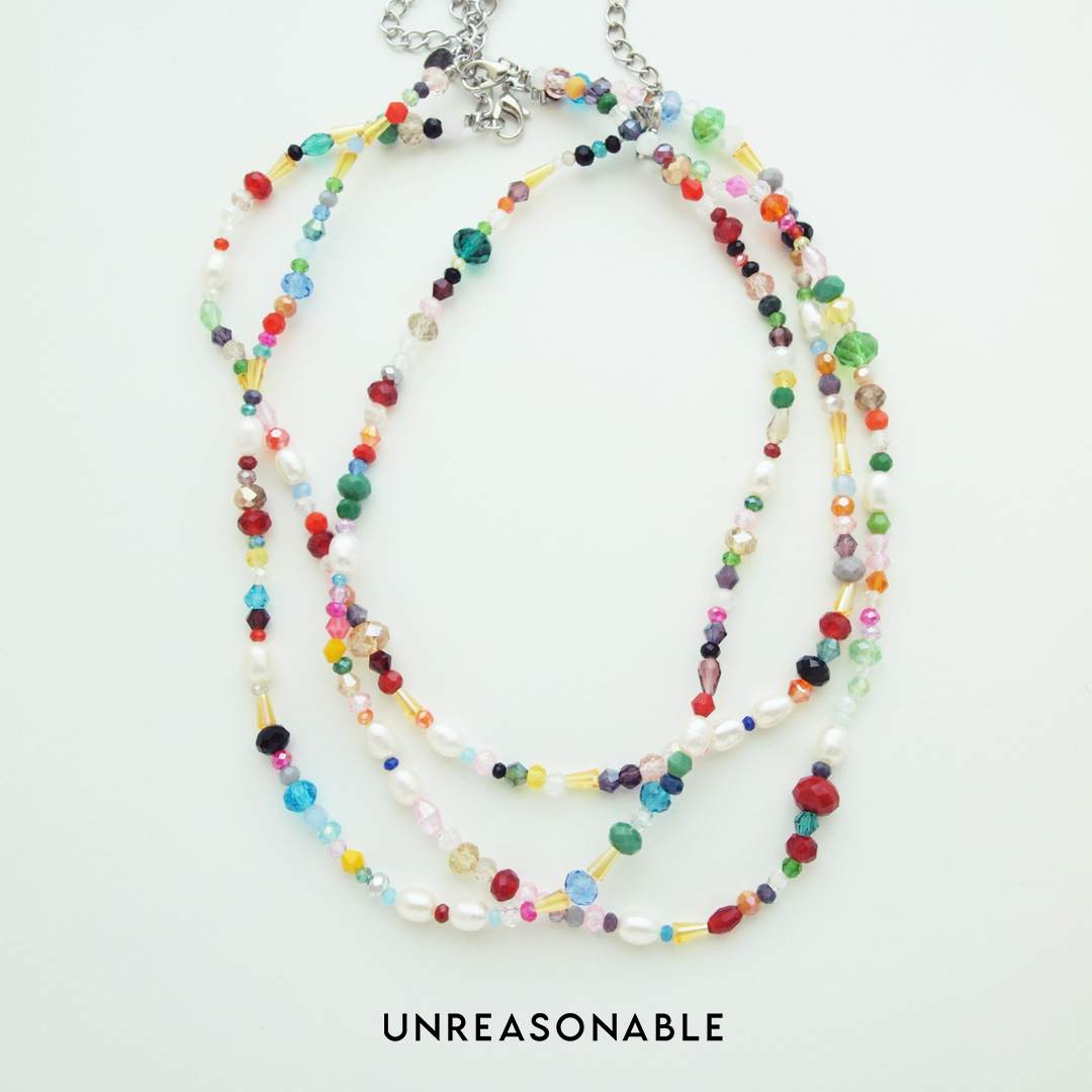 สร้อยคอลูกปัด Crystal พร้อมมุกแท้ UA0892-01 Unreasonable Accessories