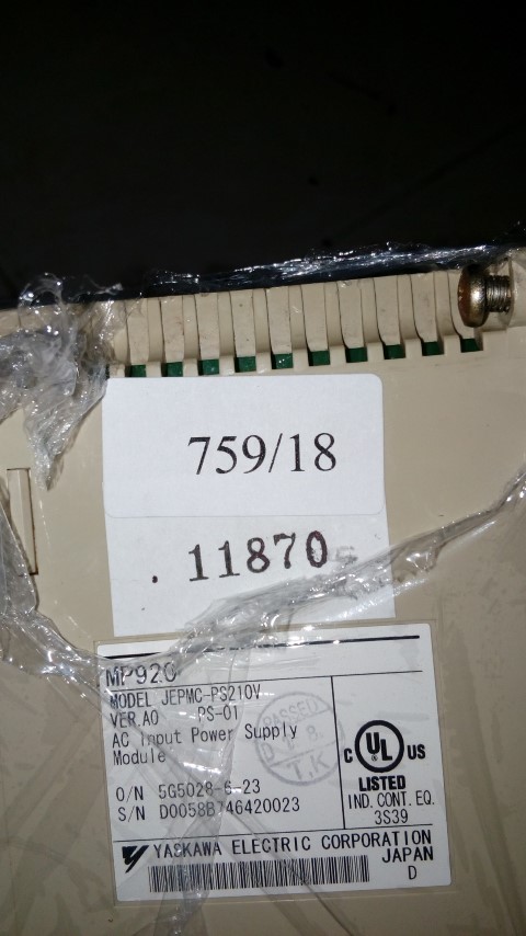 PLC " YASKAWA " MODEL : JEPMC-PS210V