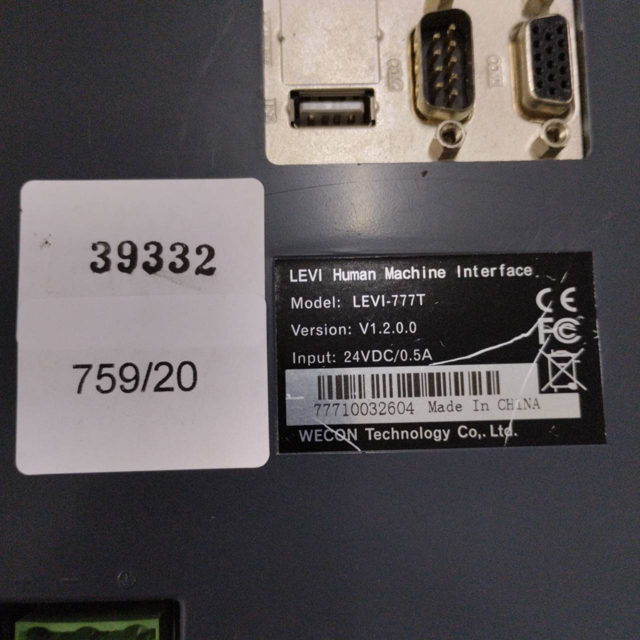 LCD TOUCH SCREEN " KEYENCE " MODEL : LEVI-777T