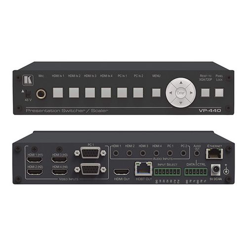 KRAMER VP-440 Compact 6–Input Presentation SwitcherScaler with HDBaseT & HDMI Simultaneous Outputs