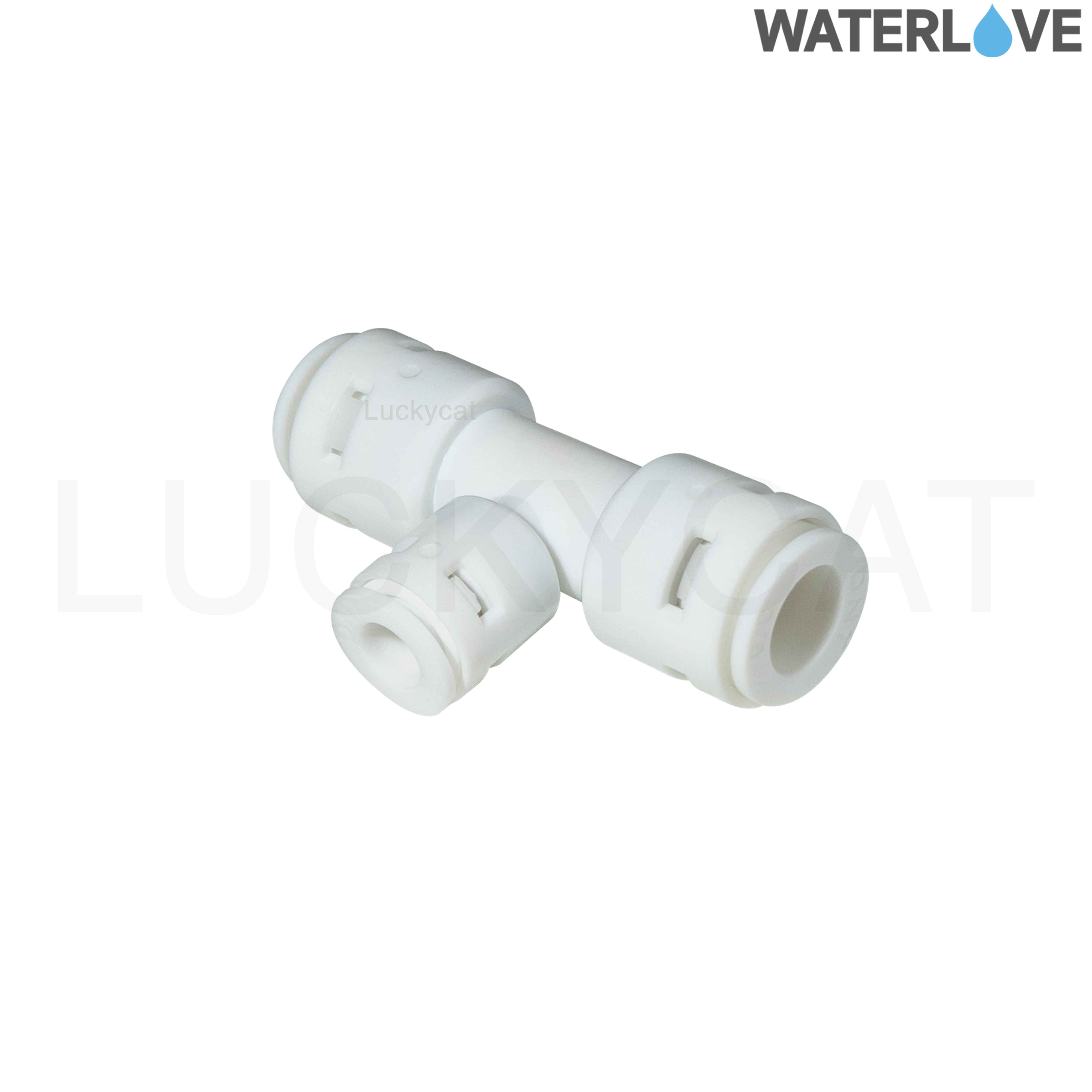 ข้อต่อสามทาง 3/8'' 1/4'' 3/8'' สำหรับสายน้ำ PE สายเครื่องกรองน้ำ