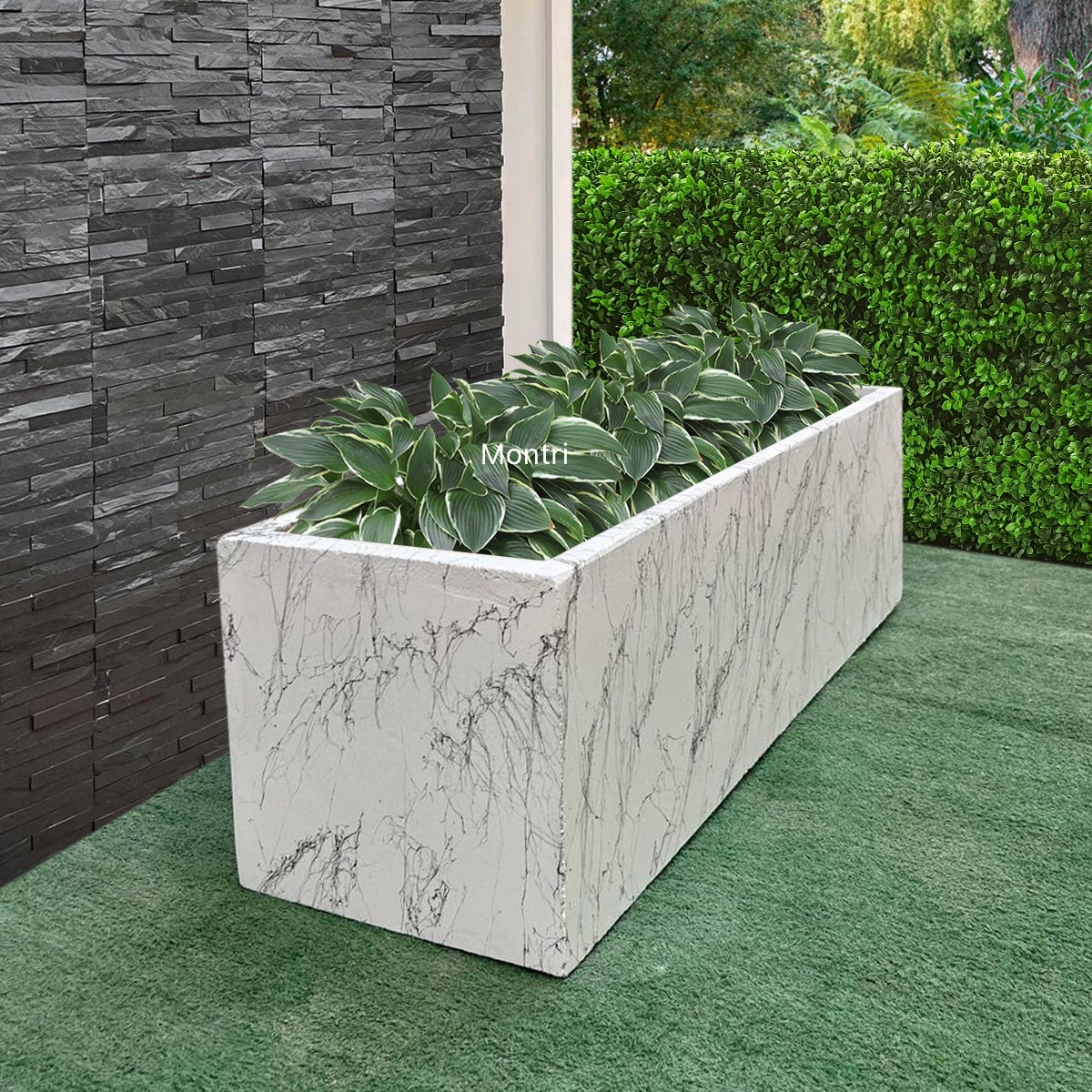 กระถางทรงรางยาว กระถางต้นไม้ set 10 ใบ ลงสีคุณภาพพร้อมเคลือบเงาสามารถวางได้ทั้งกลางแจ้งและในร่ม ขนาด 30*100* cm. วัสดุเป็นปูน