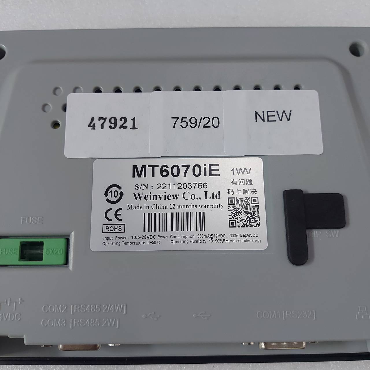 LCD TOUCH SCREEN " WEINVIEW " MODEL : MT6070IE 1WV