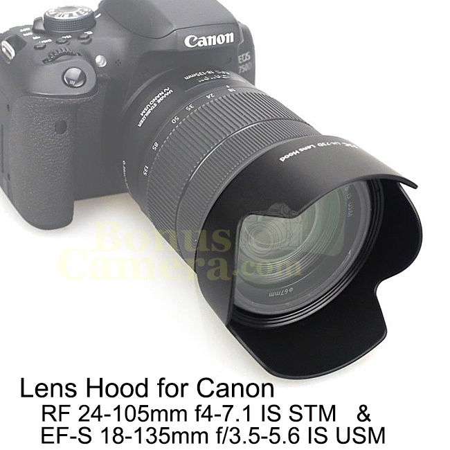 EW-73D ฮู้ด Canon EF-S 18-135mm f/3.5-5.6 IS USM NANO,RF 24-105mm F4-7.1 IS STM Lens Hood