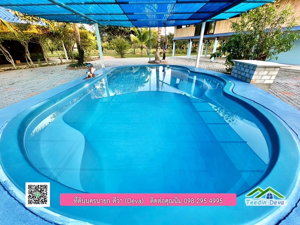 ขายบ้านสวน เนื้อที่ 6 ไร่ ต.ดงละคร อ.เมือง จ.นครนายก เอกสารสิทธิ: โฉนดครุฑแดง พร้อมโอน