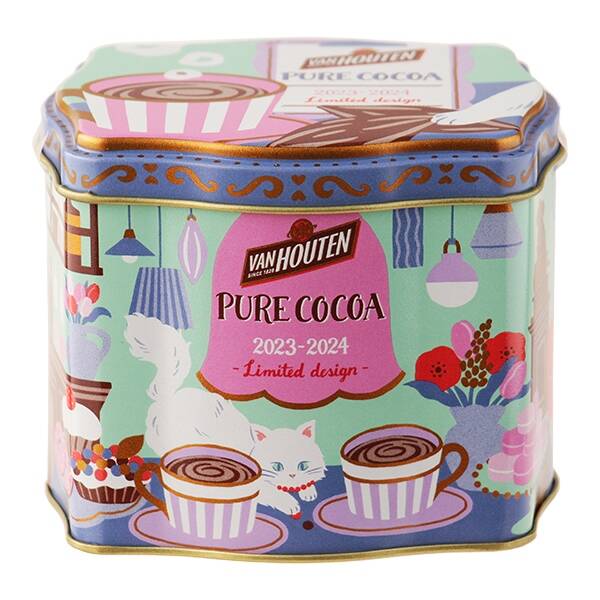 ผงโกโก้แท้ Van Houten Pure Cocoa กระป๋อง Limited (180g) ดีไซน์ใหม่ของฤดูกาลนี้ ปี 2023-2024